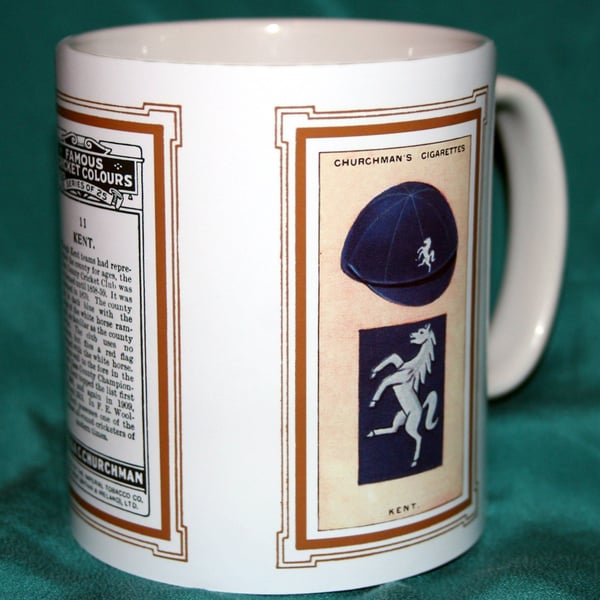 Cricket mug Kent 1928 cricket colours vintage design mug