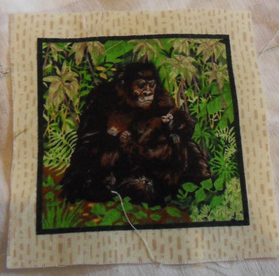 100% cotton fabric.  Gorilla.  Sold separately, postage .62p for many (41)