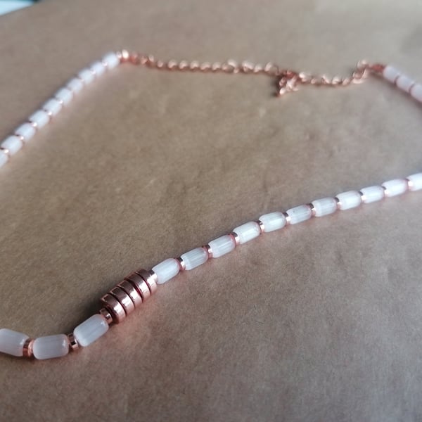 Rice and rose, casual wheel necklace. 