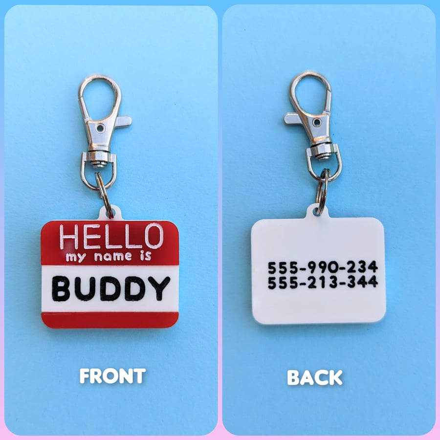 Custom pet tags on acrylic with ring Pet id tag Acrylic dog tag personalized Cat