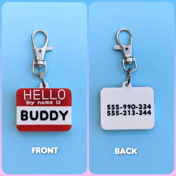 Custom pet tags on acrylic with ring Pet id tag Acrylic dog tag personalized Cat