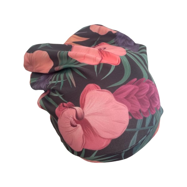 Colourful Floral Summer Beanie Hat for Women Slouchy Organic Cotton Alopecia Hat