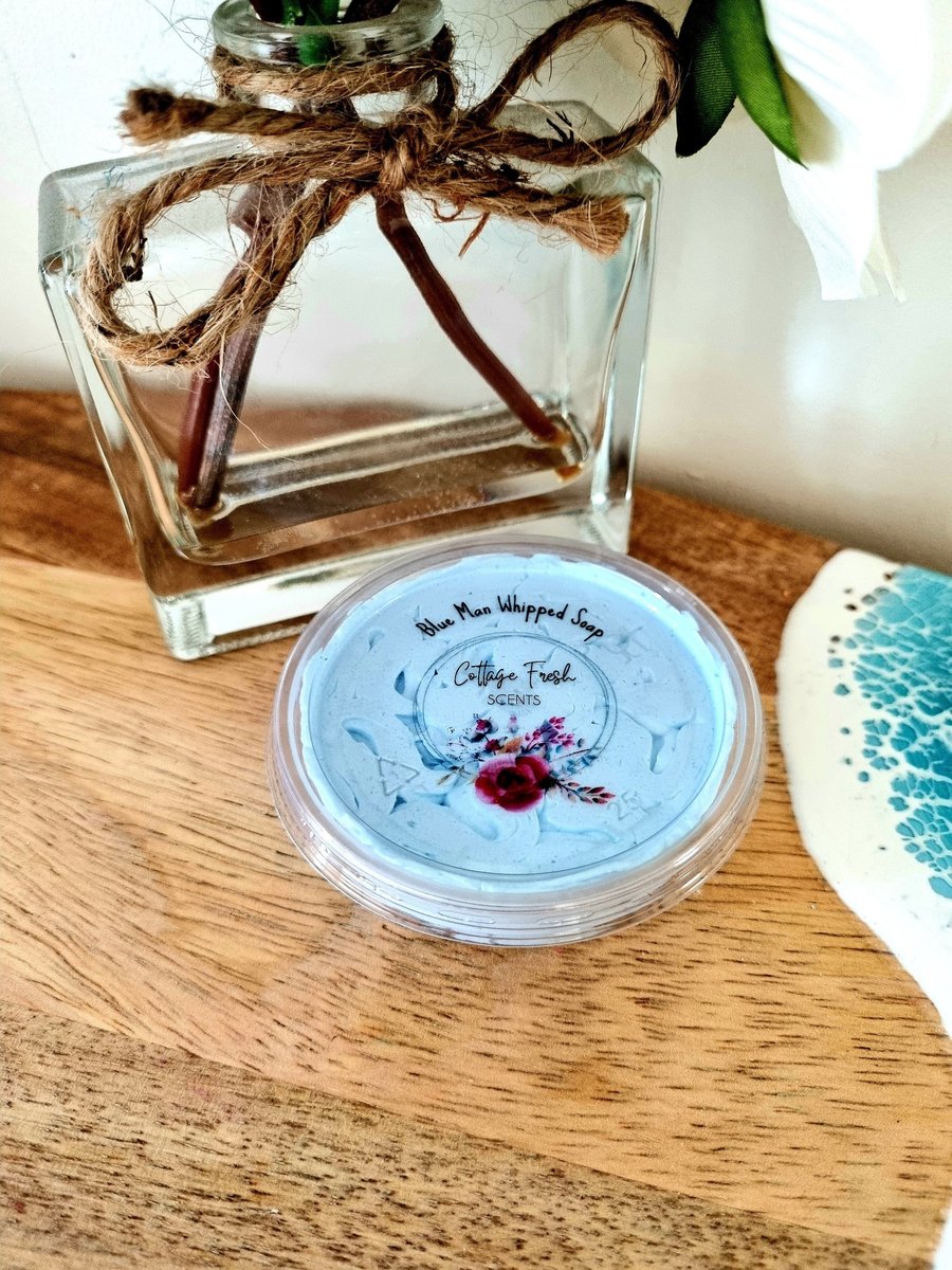 Blue Man Whipped Soap with Kaolin Clay and Apricot Kernel Oil Sample