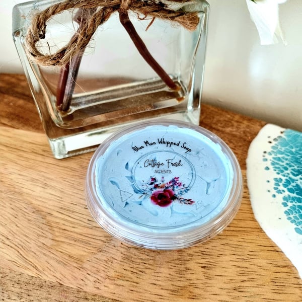 Blue Man Whipped Soap with Kaolin Clay and Apricot Kernel Oil Sample