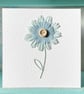 Hand Stitched Card. Daisy Card. Valentine Card. Anniversary Card. Christening.