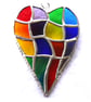 Patchwork Heart Suncatcher Stained Glass Handmade Rainbow  - Image 2