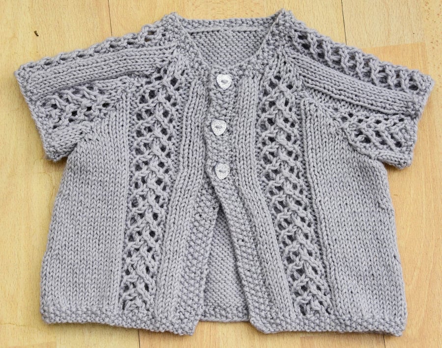 baby girls hand knitted summer cardigan 