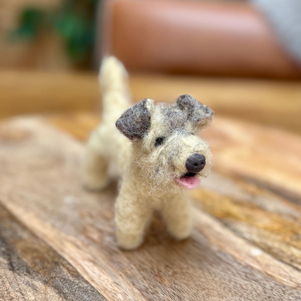 Small fuzzy felt dog