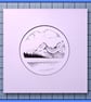 Jennie Lake – Mountain & Lake Drawing – Mounted print – 23x23cm Frame Ready
