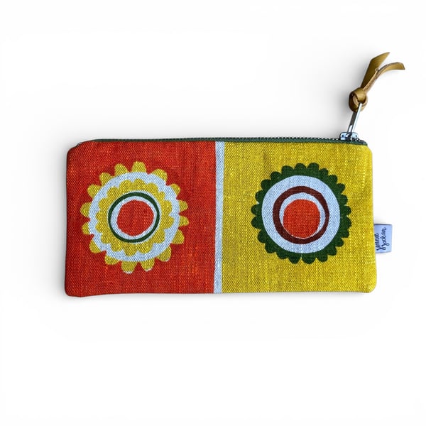SECONDS SALE - Hand screen printed pencil case - Rosie's garden