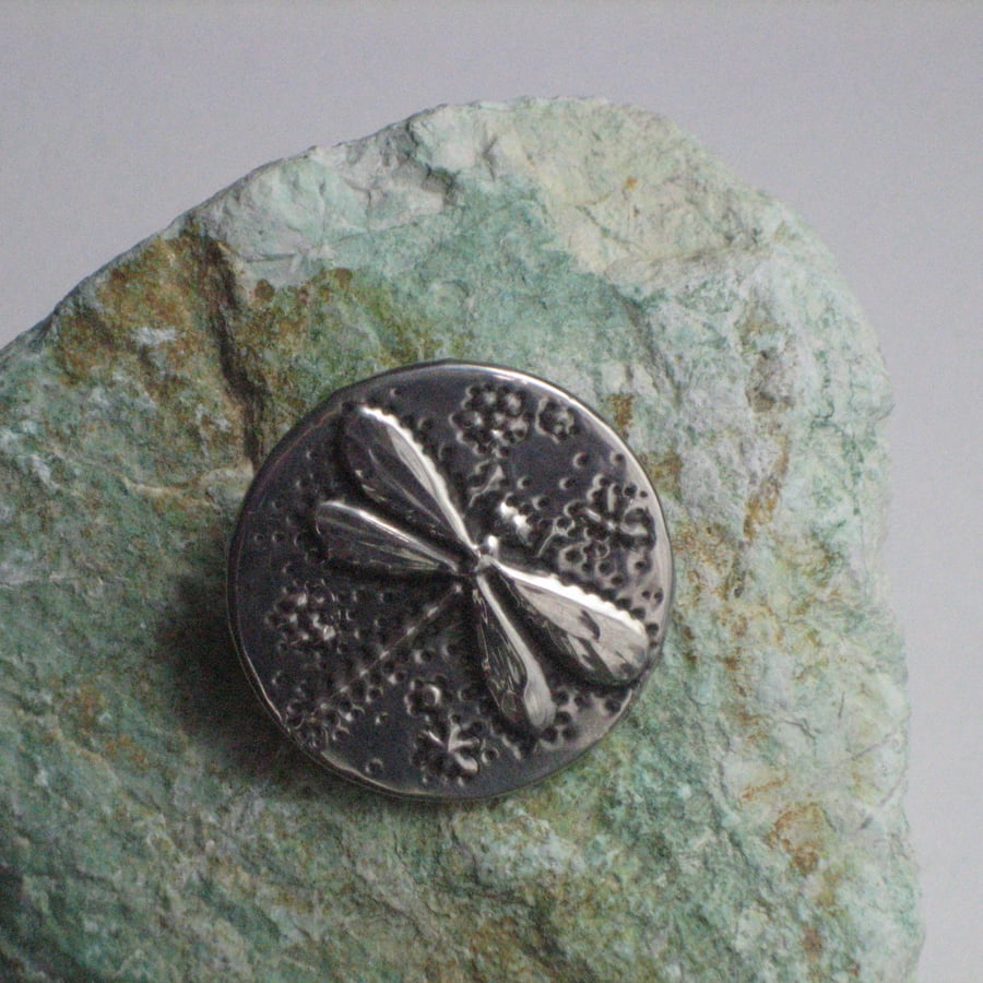 Dragonfly Brooch in Silver Pewter