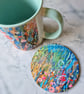 Artwork Coaster Floral Abstract - original artwork by Jackie Reynolds - Image 2