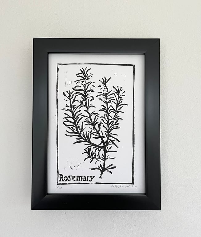 Rosemary Limited Edition Lino Cut Print 