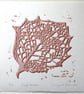 Leaf Skeleton original linocut  - Image 4