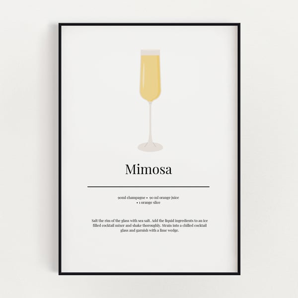 MIMOSA COCKTAIL WALL ART PRINT