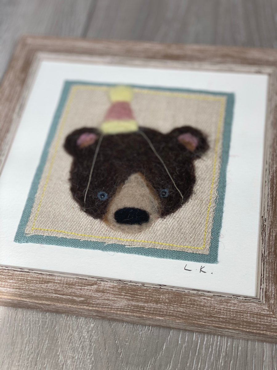 Needle Felt Party Bear