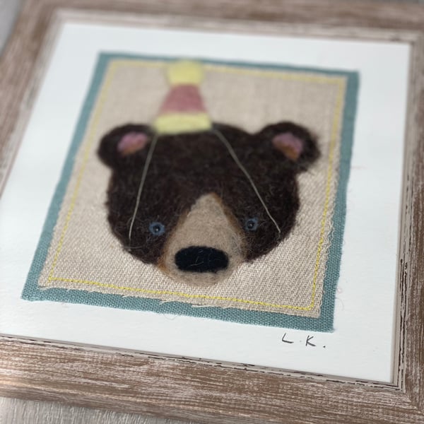 Needle Felt Party Bear