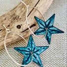 Enamel star earrings