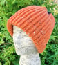 Fisherman’s Style Hat. Chunky Knit Beanie. Orange Hat. Knitted Hat. Woollen Hat. - Image 1