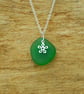 Little flower green beach glass pendant - Image 1