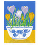 Crocus bowl - Limited edition Linocut Print - Image 1