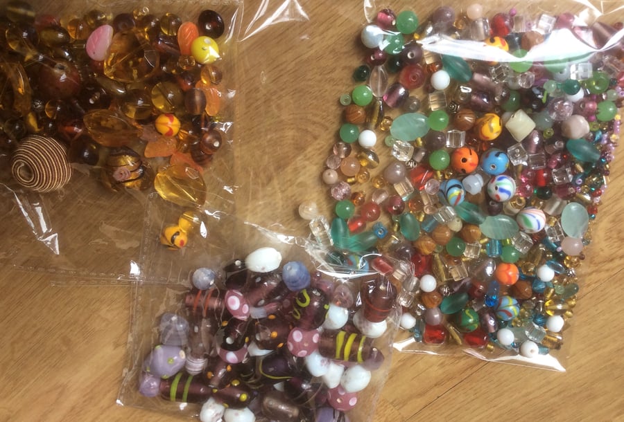 Glass Beads in various shapes, sizes and colour