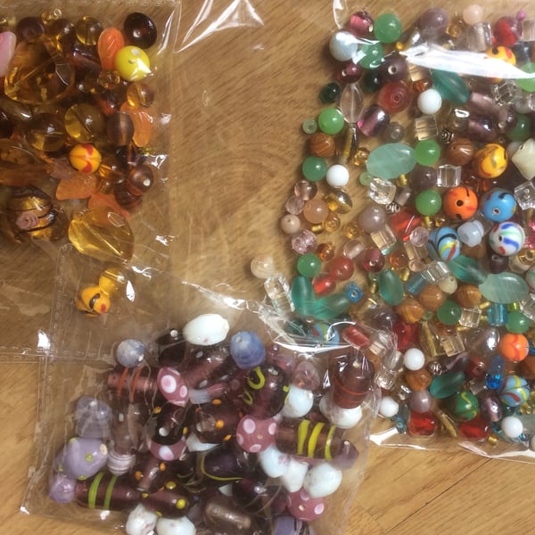 Glass Beads in various shapes, sizes and colour