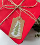 Handmade Christmas Gift Tags, Pack of 5 Hand Painted Sliver and Pressed Fern - Image 3