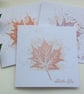 GREETINGS cards , notecards, (pack of 3 diff shades )  'Leaf Fall' . Maple. - Image 3