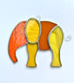Stained Glass Elephant Suncatchers - Handmade Hanging Decoration - Orange   - Image 4