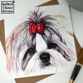 Shih Tzu, Shih Tzu Card, Dog Card, Shih Tzu Gift, Shih Tzu Lover, Birthday Card,