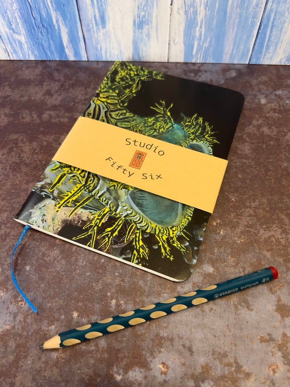 Notebook, Marine themed, A5 (ish), made from up-cycled and recycled materials.