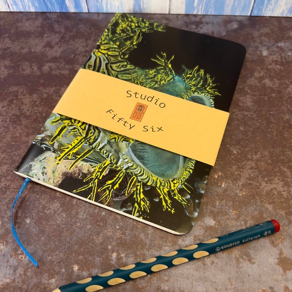 Notebook, Marine themed, A5 (ish), made from up-cycled and recycled materials.