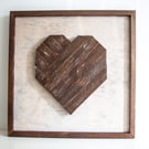 Distressed Wooden Heart Home Decor Wall Art Picture Frame