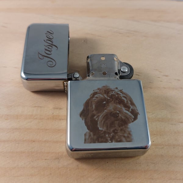 Personalised Photo Engraved Chrome Lighter