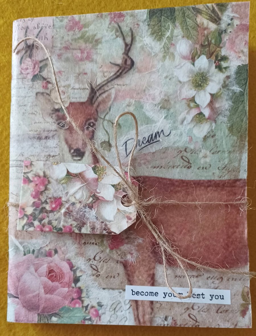 A6 Notebook Deer Collage 