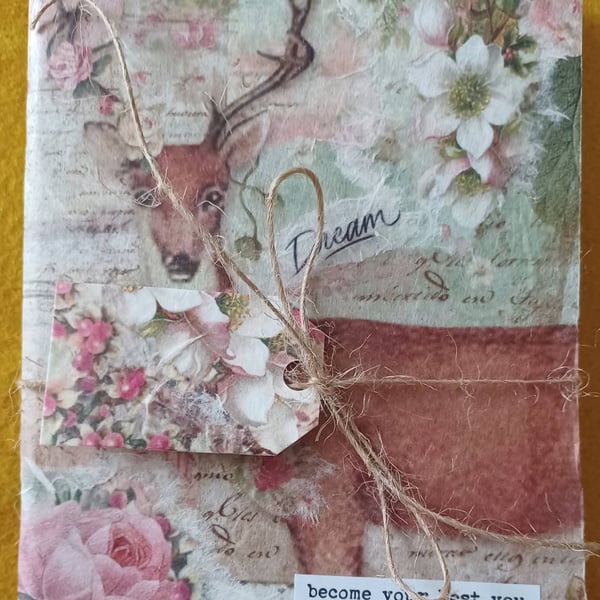 A6 Notebook Deer Collage 