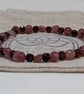 Strawberry quartz and garnet gemstone stretch bracelet  - Image 5