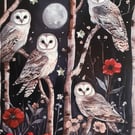 Keepsake Owls & Poppies Birthday Card