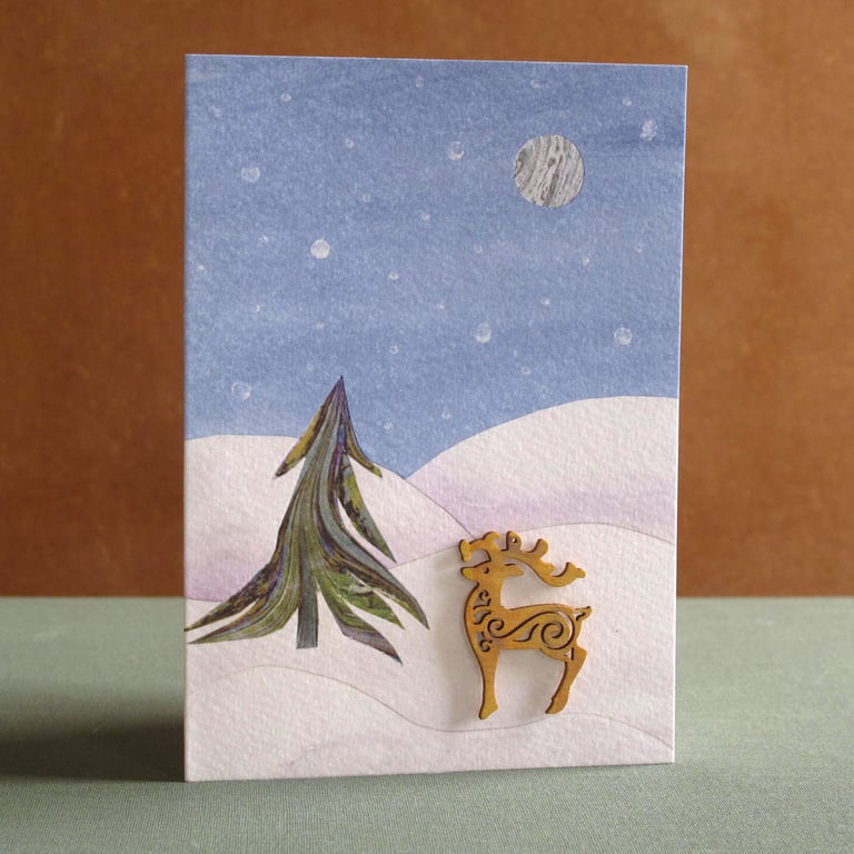 Unique Hand Made Christmas Card with Envelope