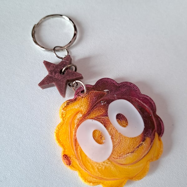 Soot Sprite Keyring Purple and Gold