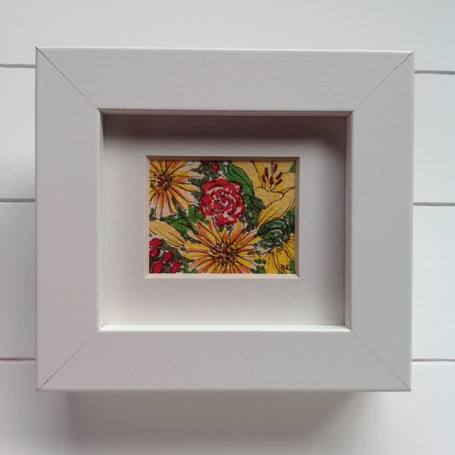 'Little Summer Flowers' framed original painting 
