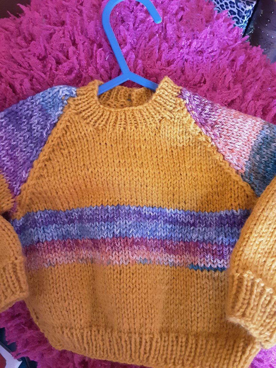 Mustard  patterned handmade baby jumper 