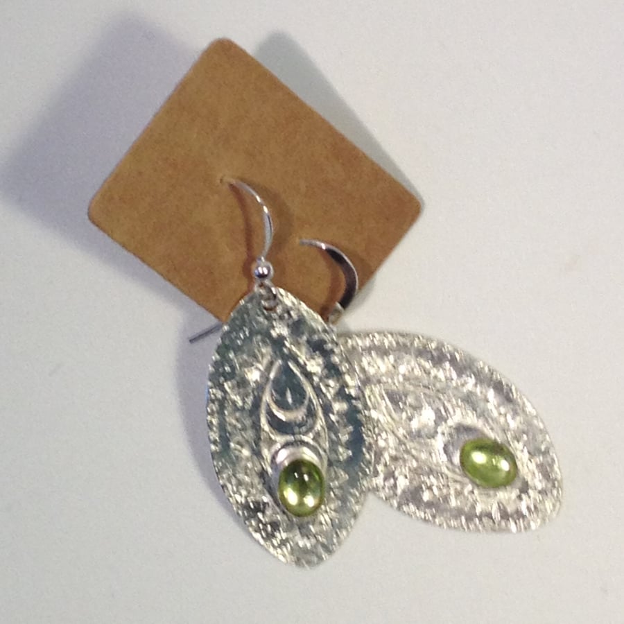 Silver and Peridot dangle earrings