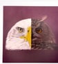 Eagle and Owl Greeting Card – Blank Inside Bird Art Card