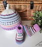 Designer Pure Merino Wool Hand Knitted Baby Cardigan Gift Set Size 3-6 months  - Image 2