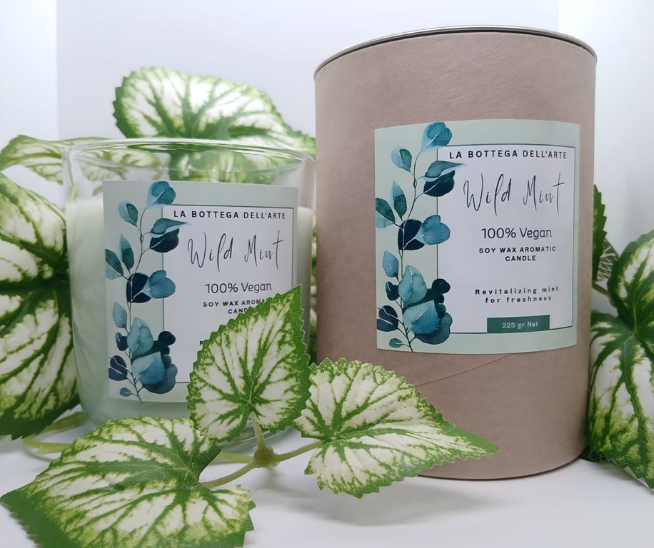 Wild Mint Scented Candle Handmade Vegan Friendly 