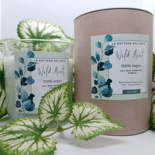 Wild Mint Scented Candle Handmade Vegan Friendly 
