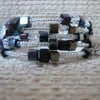 Dark Bead Memory Wire Bracelet