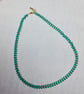 Turquoise Enamel Wheat Chain Necklace